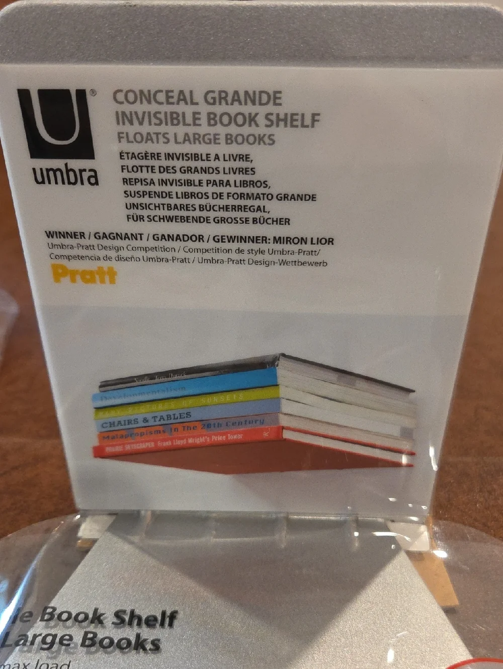 Umbra Conceal Grande Invisible Book Shelf - Silver Finish